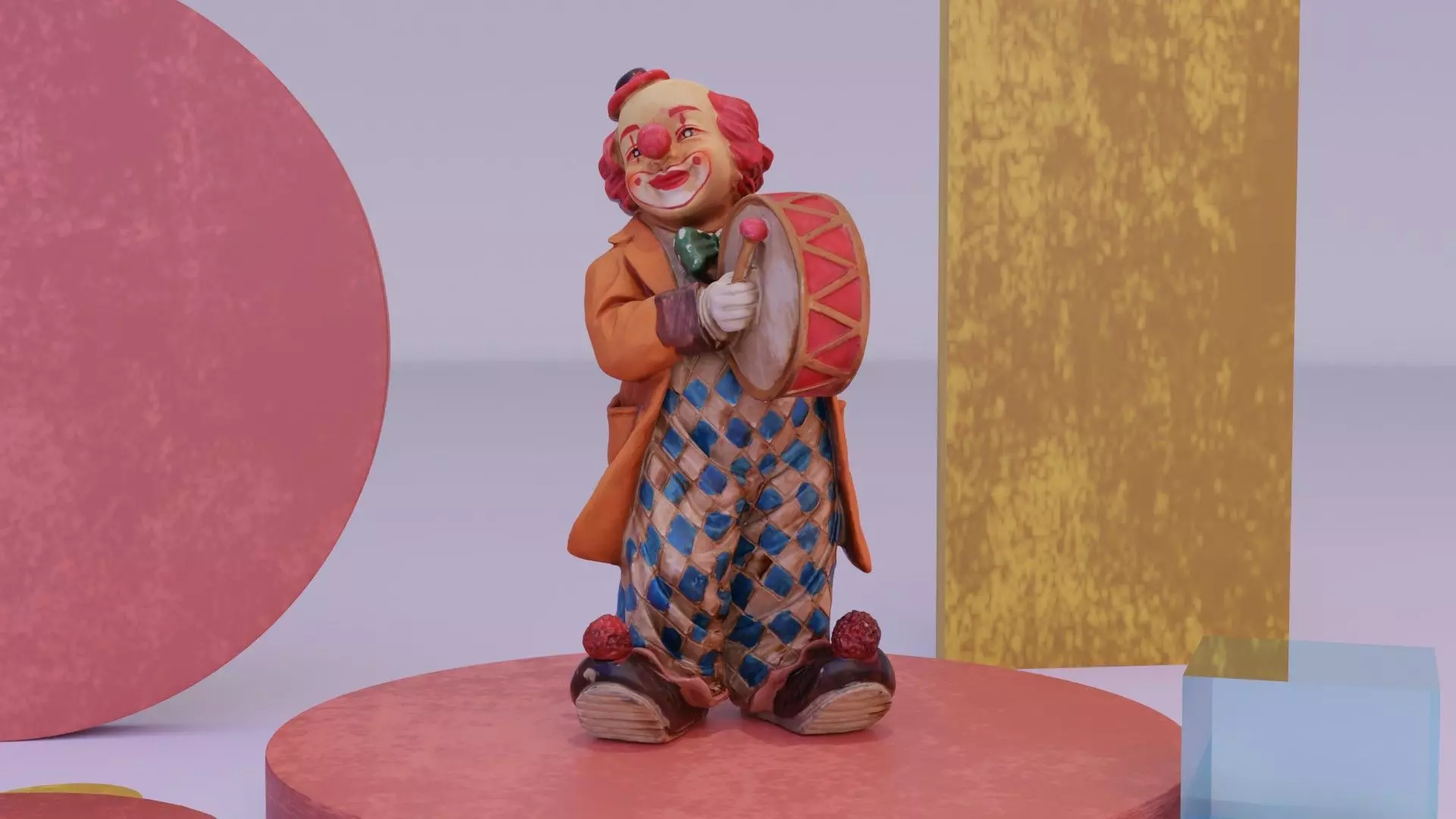 Clown statuette high-poly 3D model_0