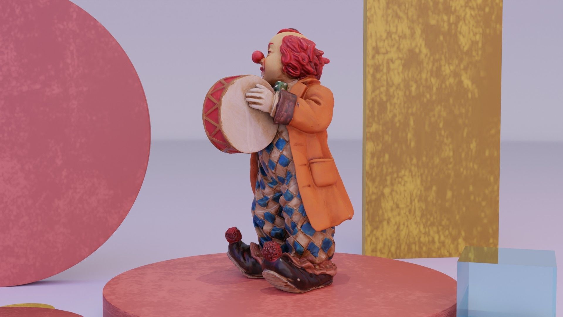 Clown statuette high-poly 3D model_9