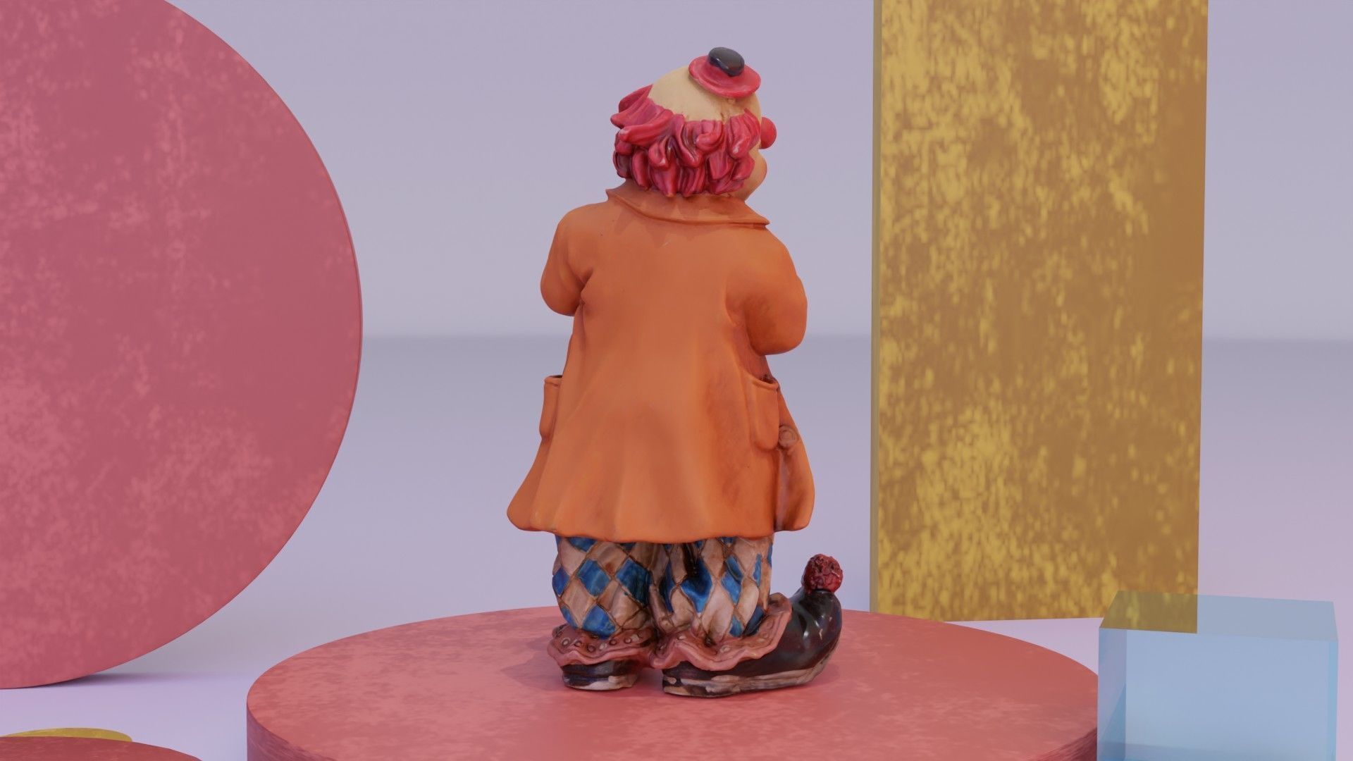 Clown statuette high-poly 3D model_5
