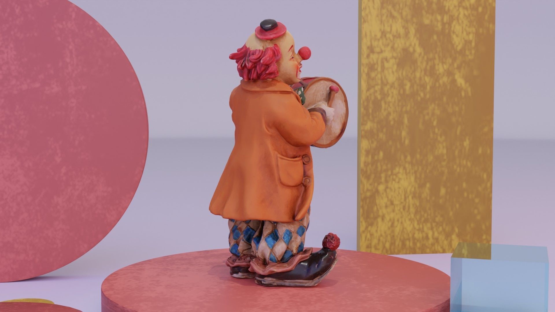 Clown statuette high-poly 3D model_4