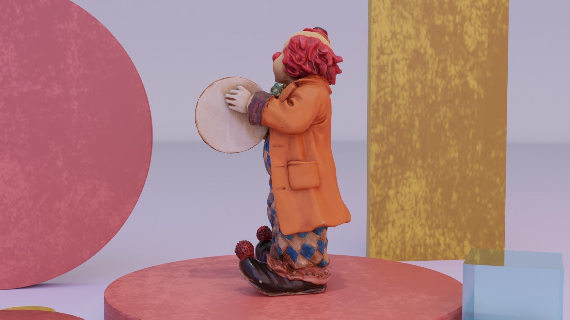Clown statuette high-poly 3D model_8