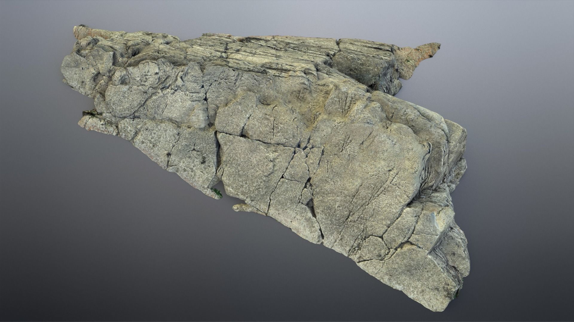 Beach Rock Low-poly 3D model_7