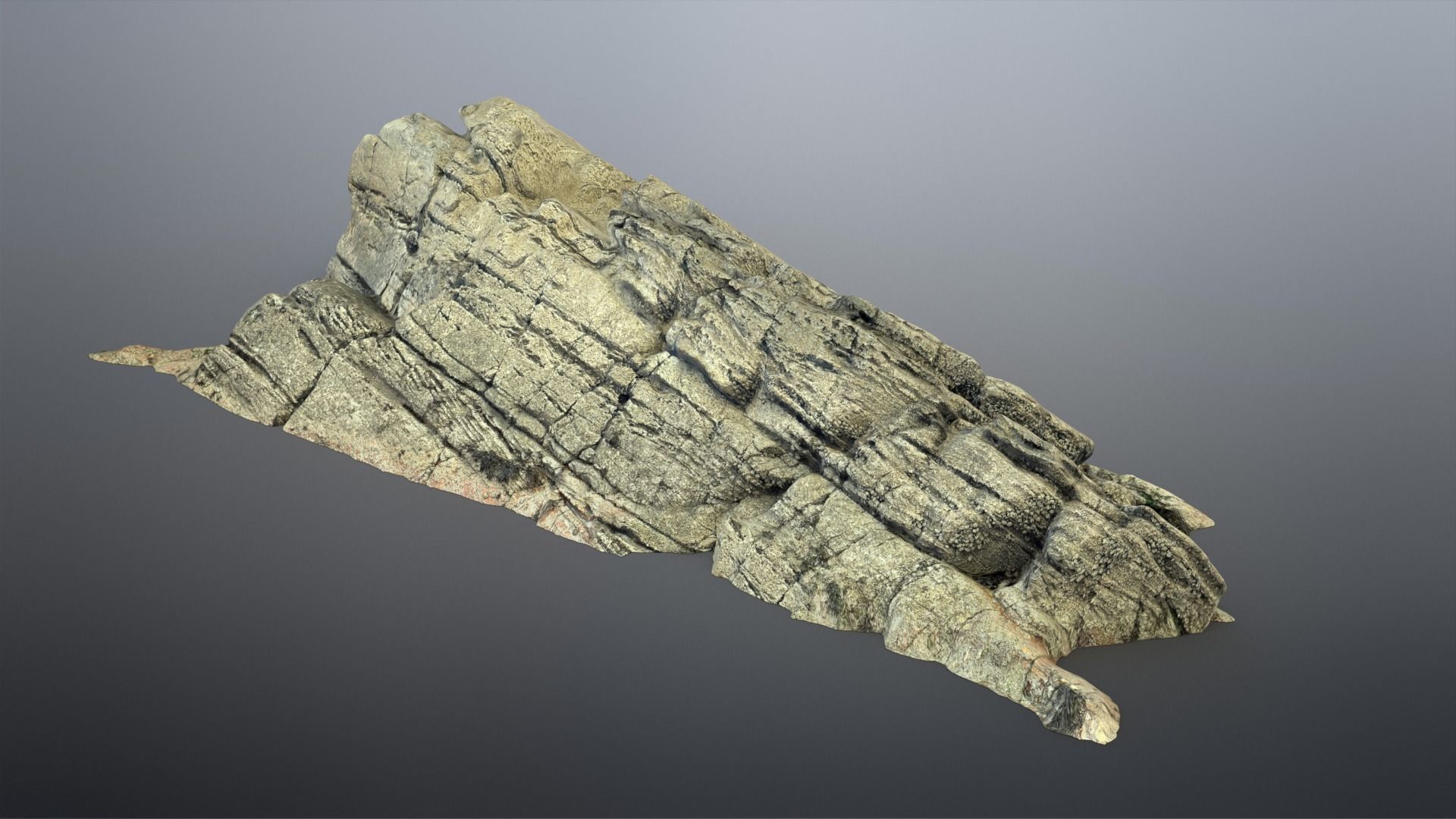 Beach Rock Low-poly 3D model_3