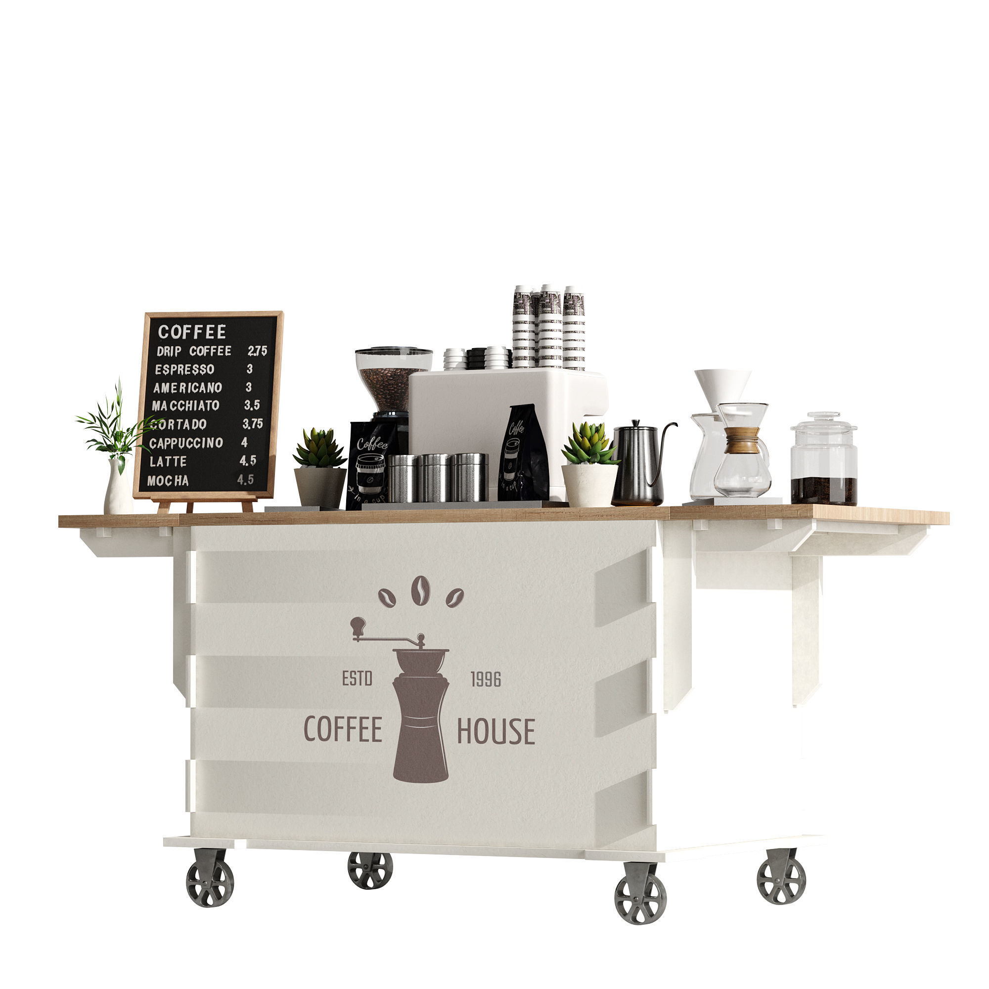 Espresso cart set 1 3D model_14