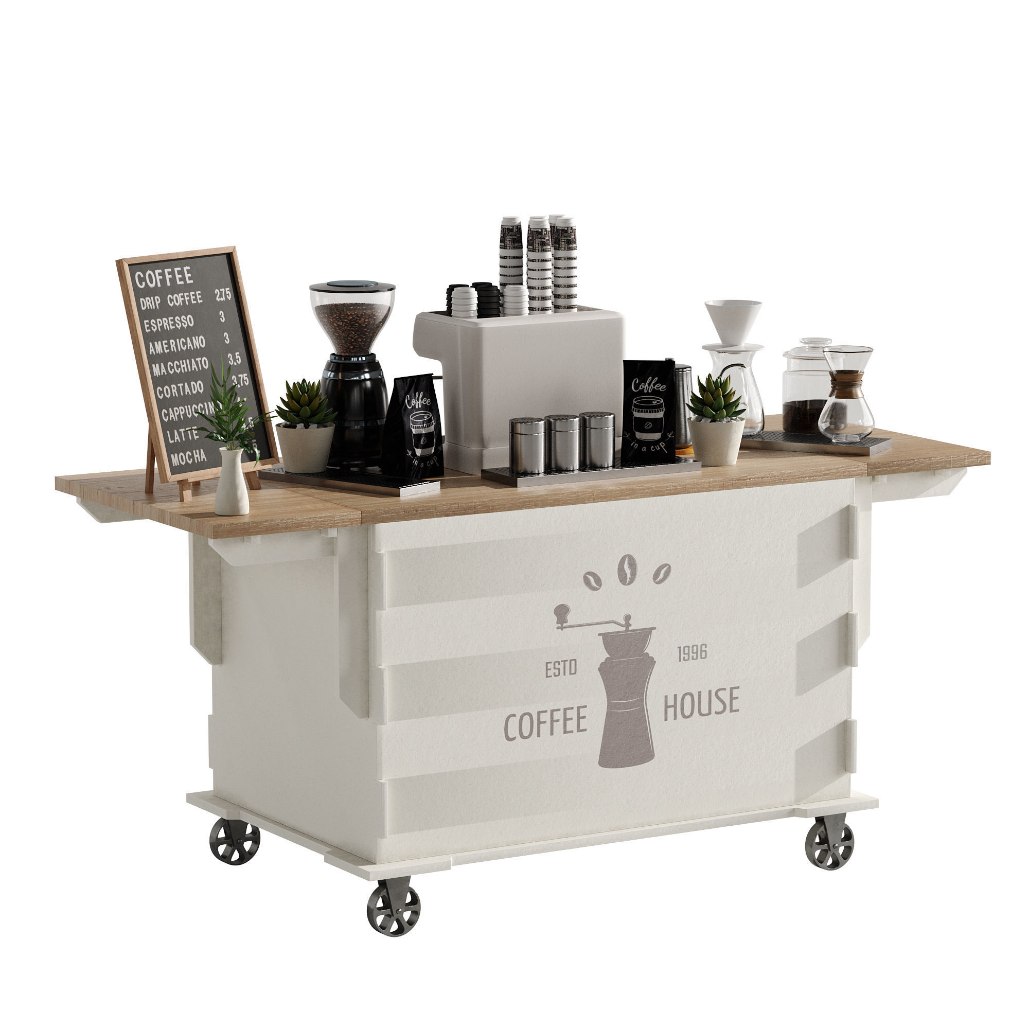 Espresso cart set 1 3D model_13