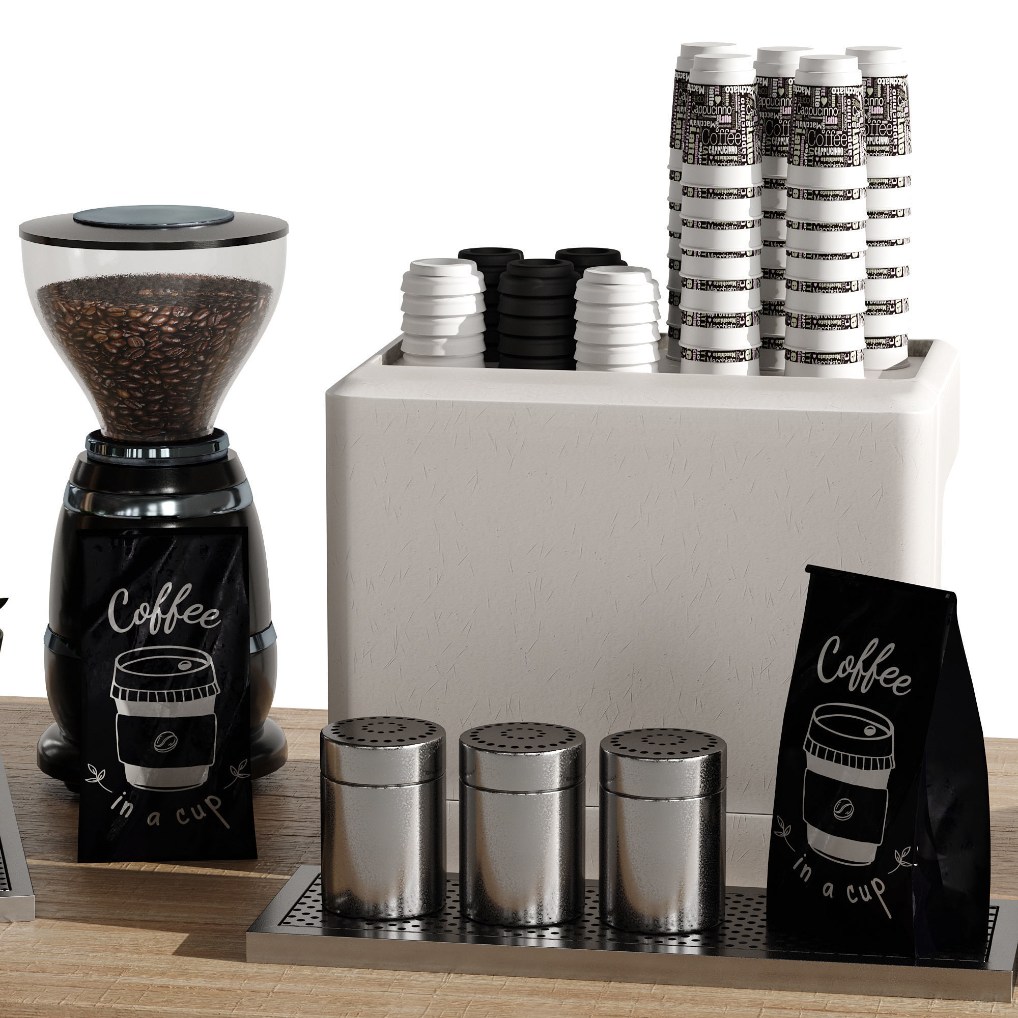 Espresso cart set 1 3D model_3