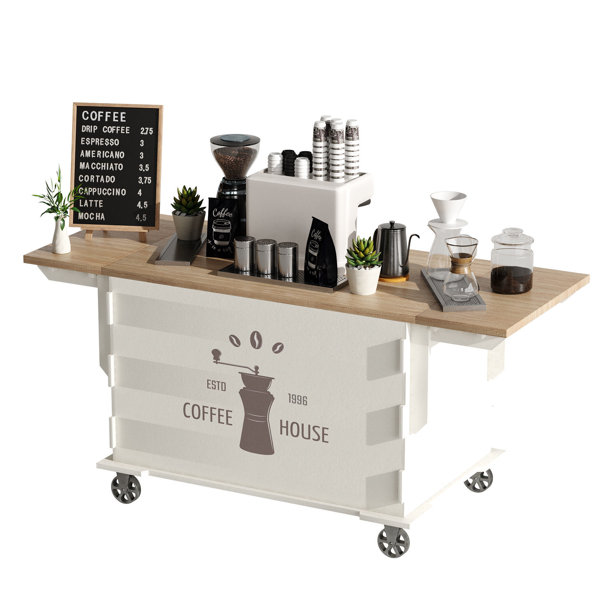 Espresso cart set 1 3D model_17