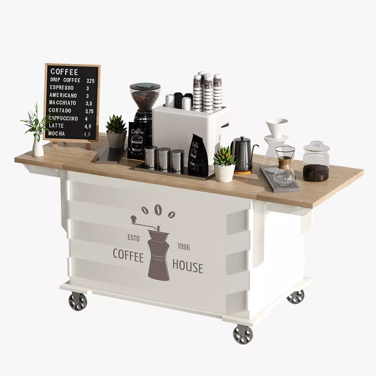 Espresso cart set 1 3D model_0