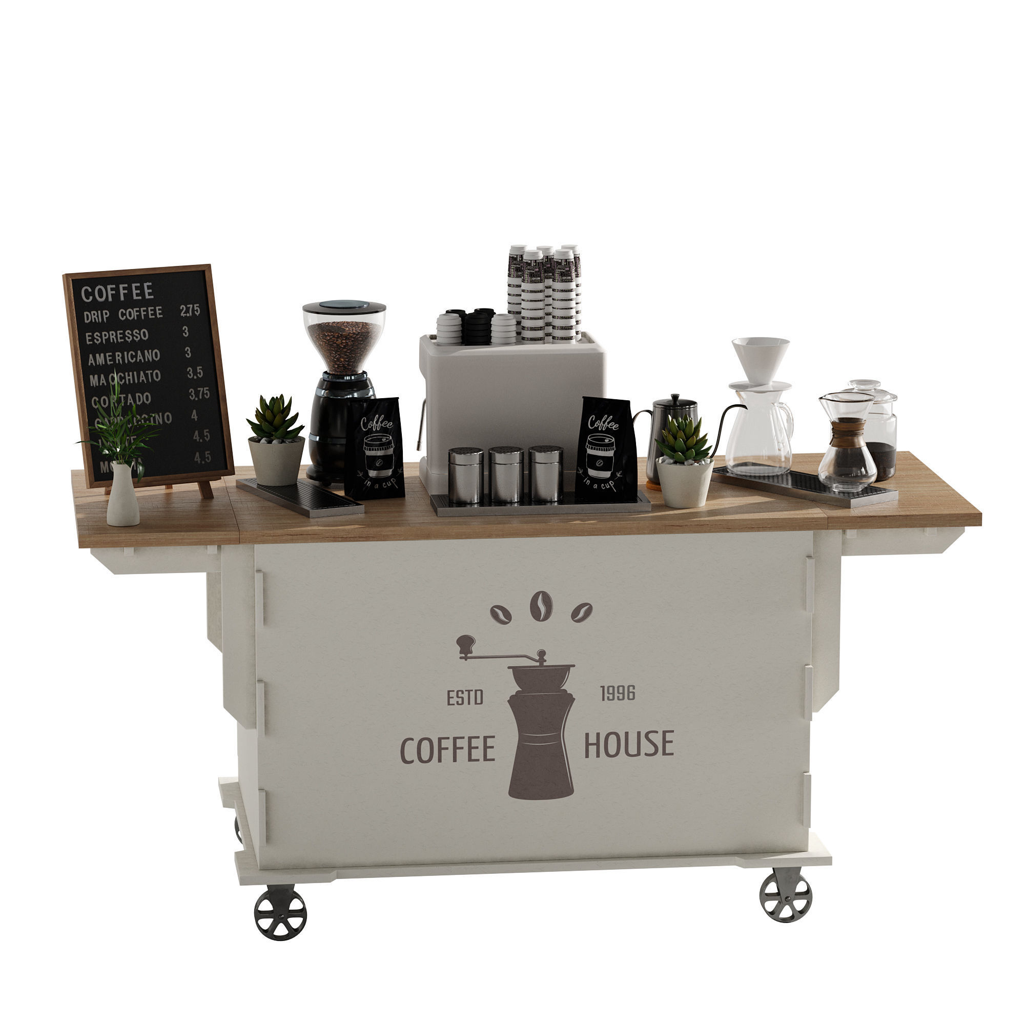 Espresso cart set 1 3D model_19