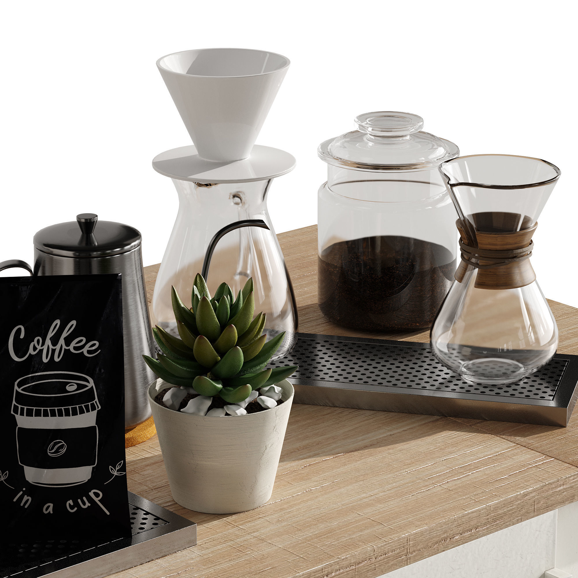 Espresso cart set 1 3D model_4