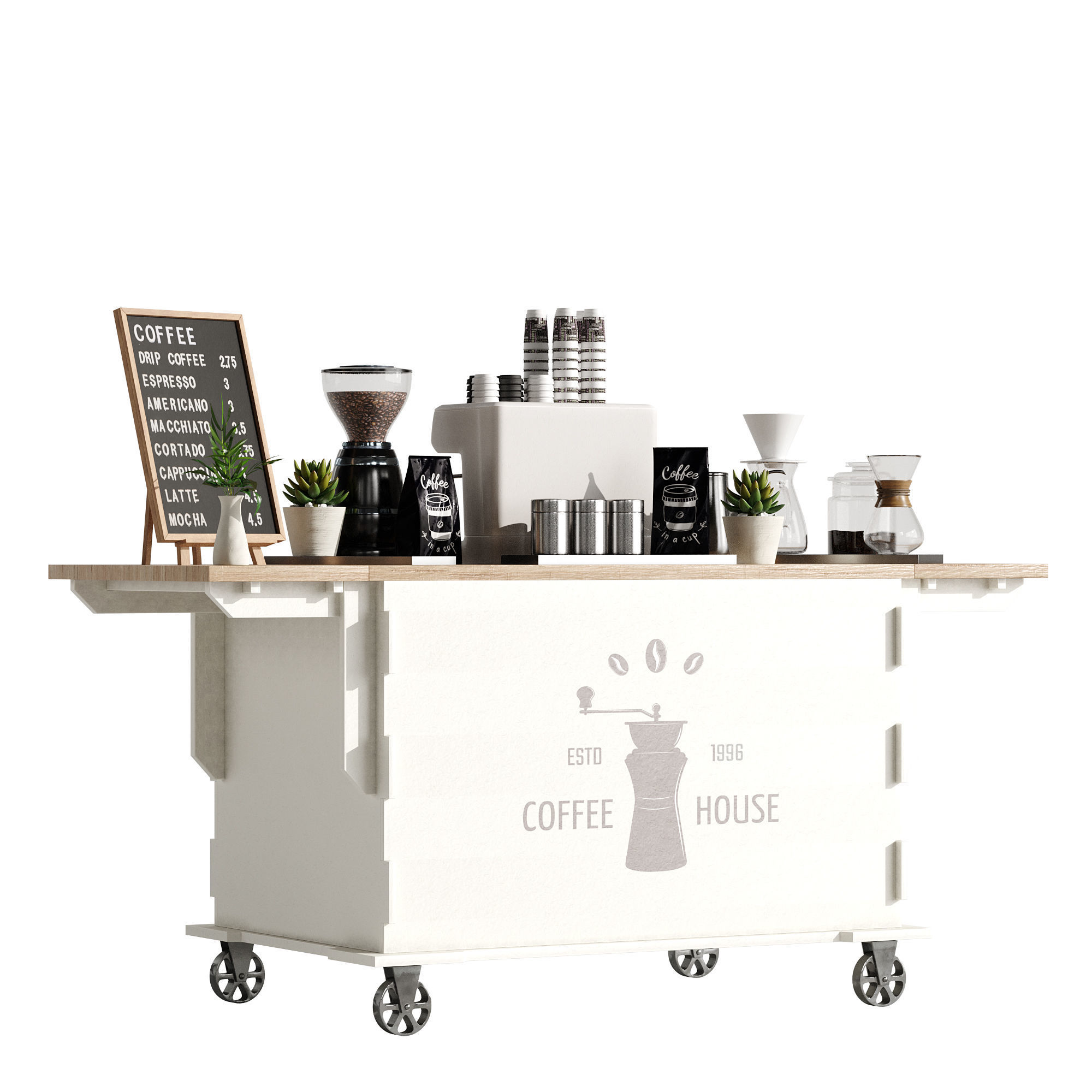 Espresso cart set 1 3D model_12