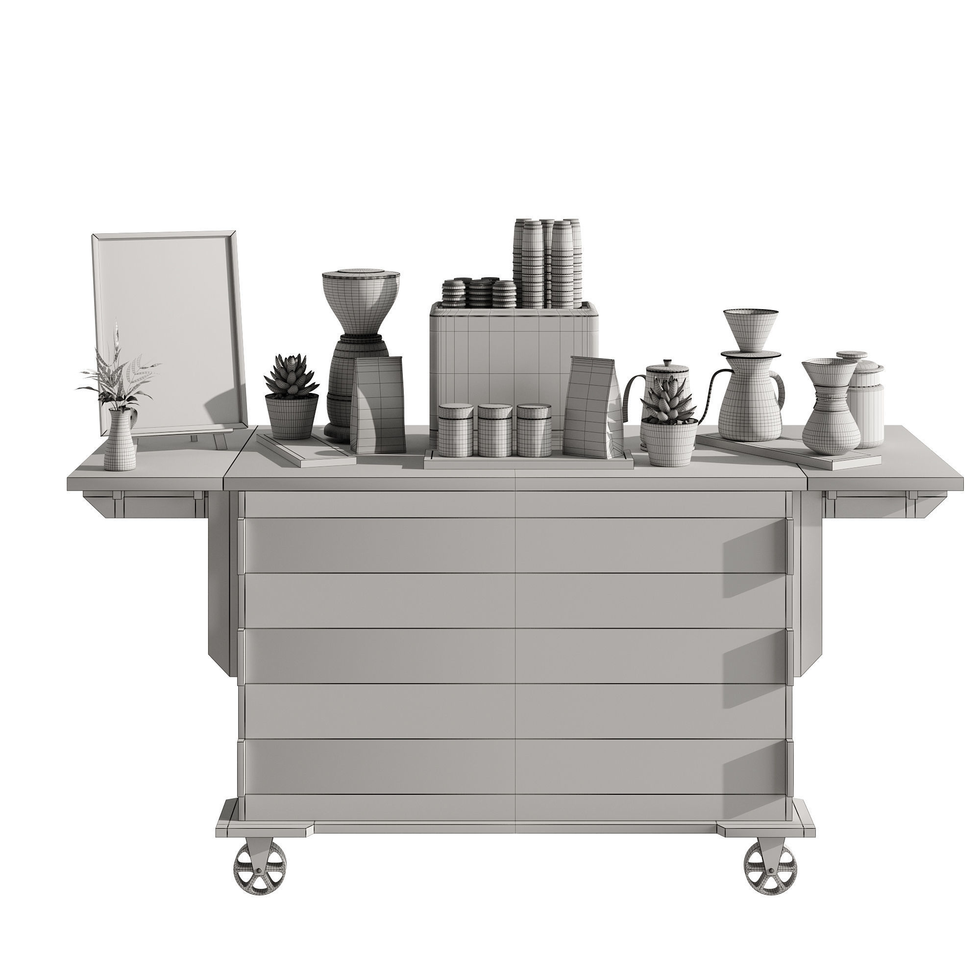 Espresso cart set 1 3D model_8