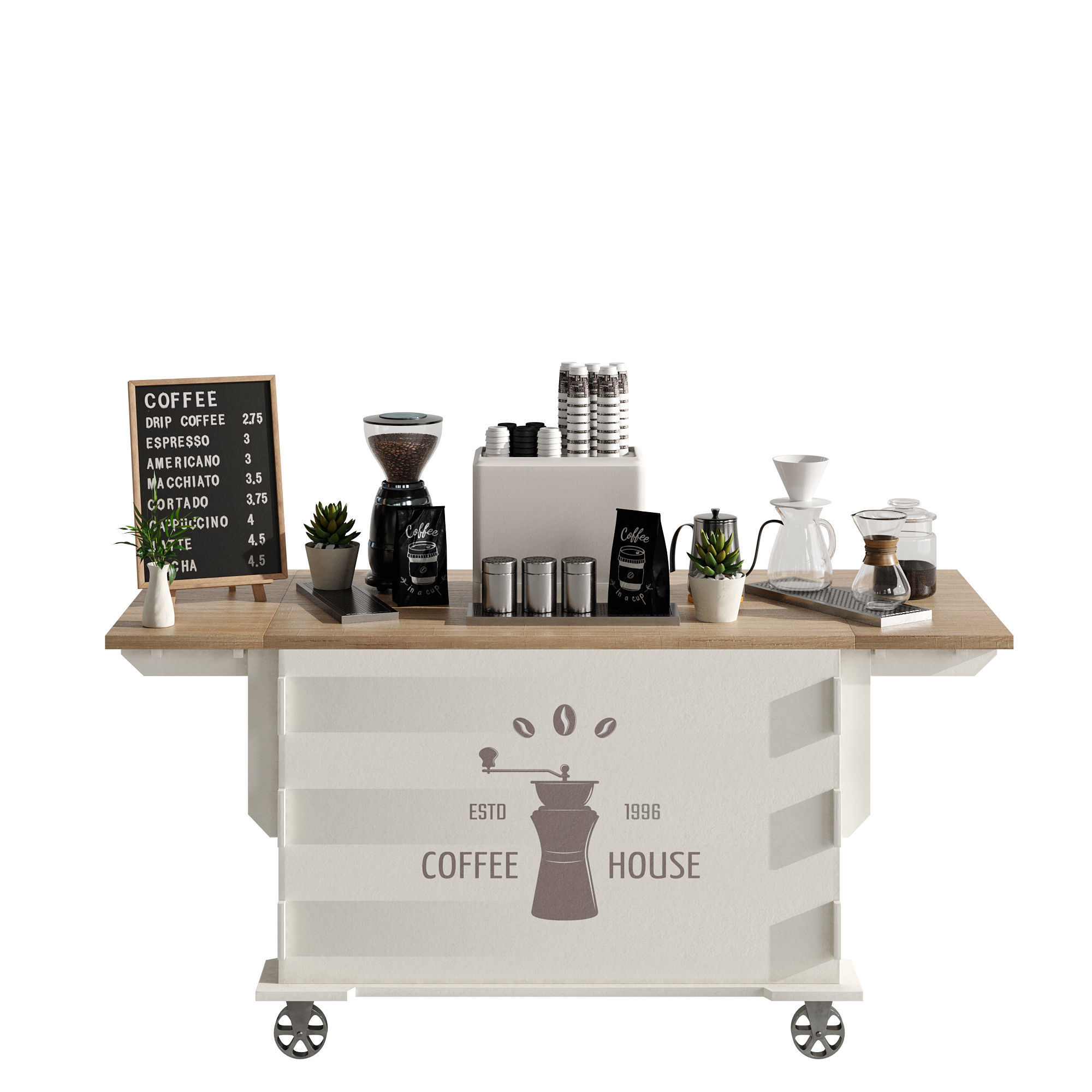Espresso cart set 1 3D model_7
