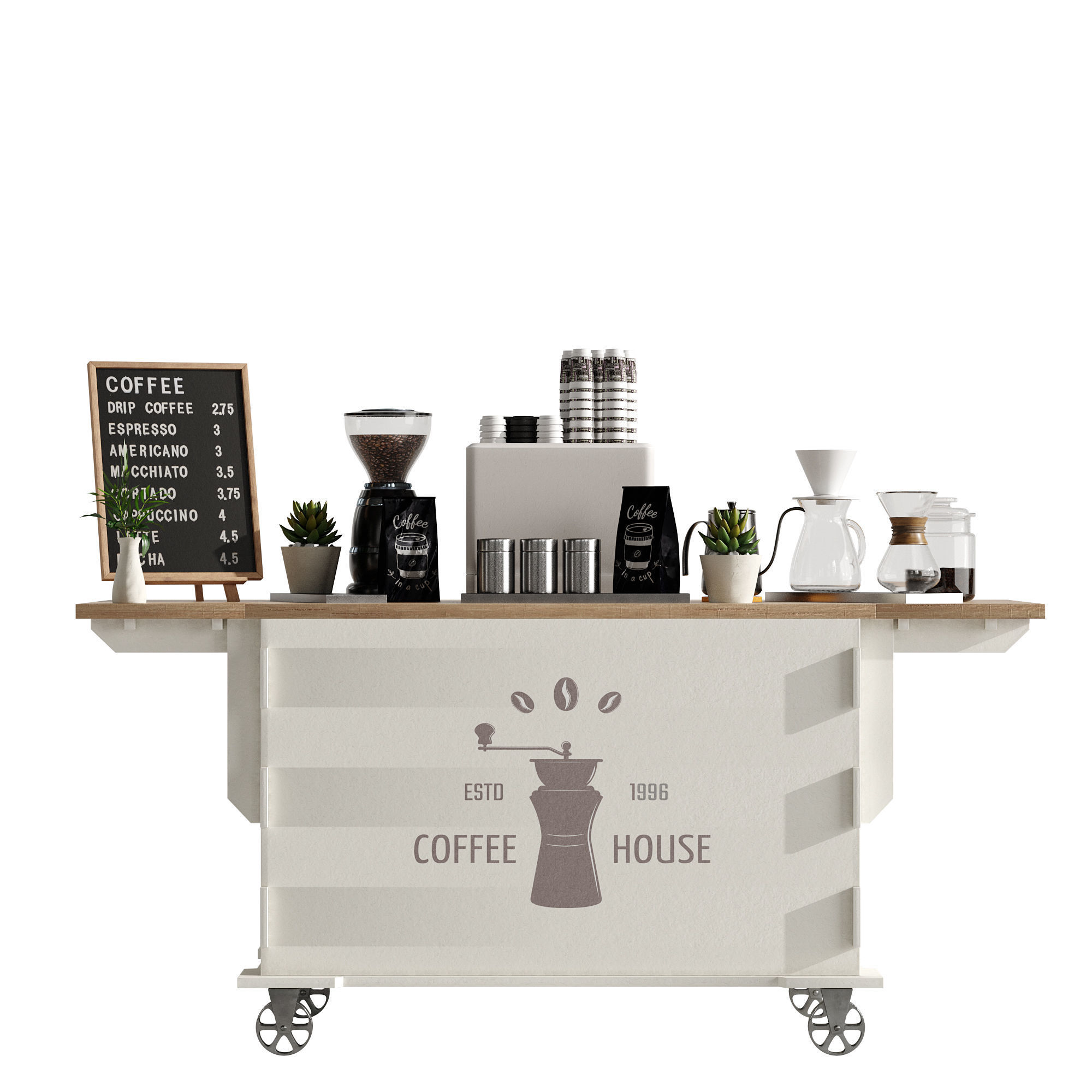 Espresso cart set 1 3D model_10