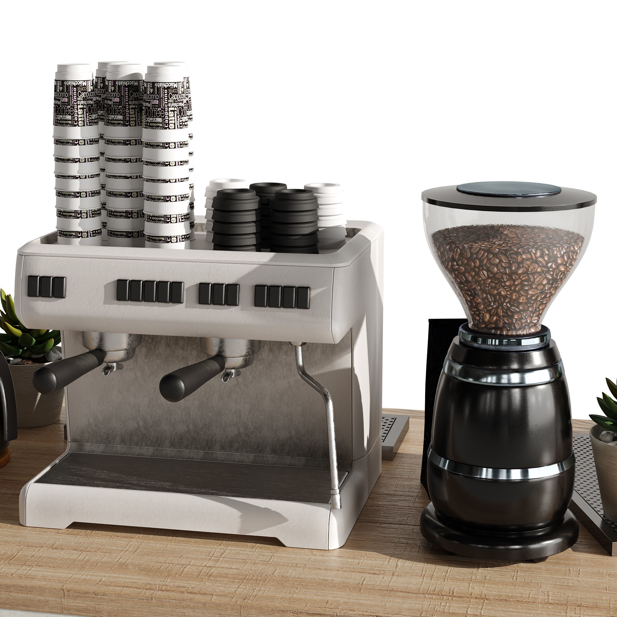 Espresso cart set 1 3D model_5