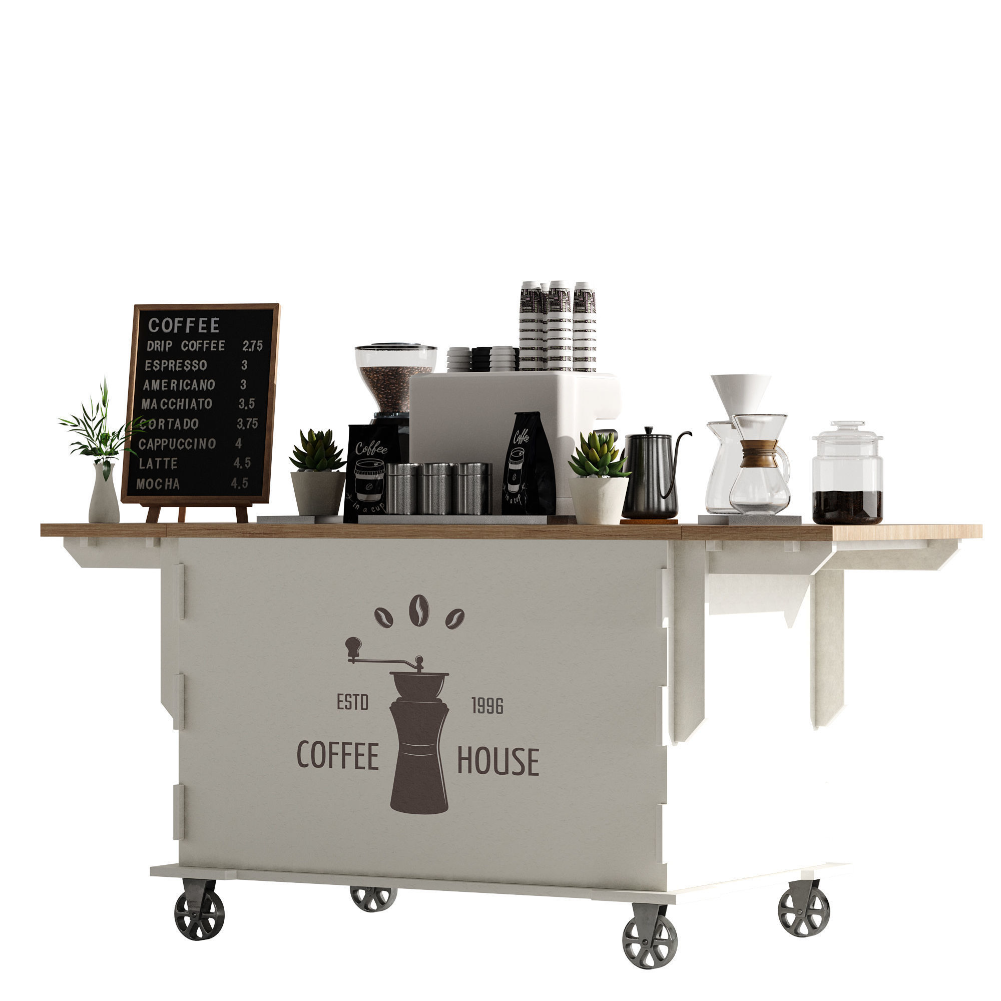 Espresso cart set 1 3D model_11