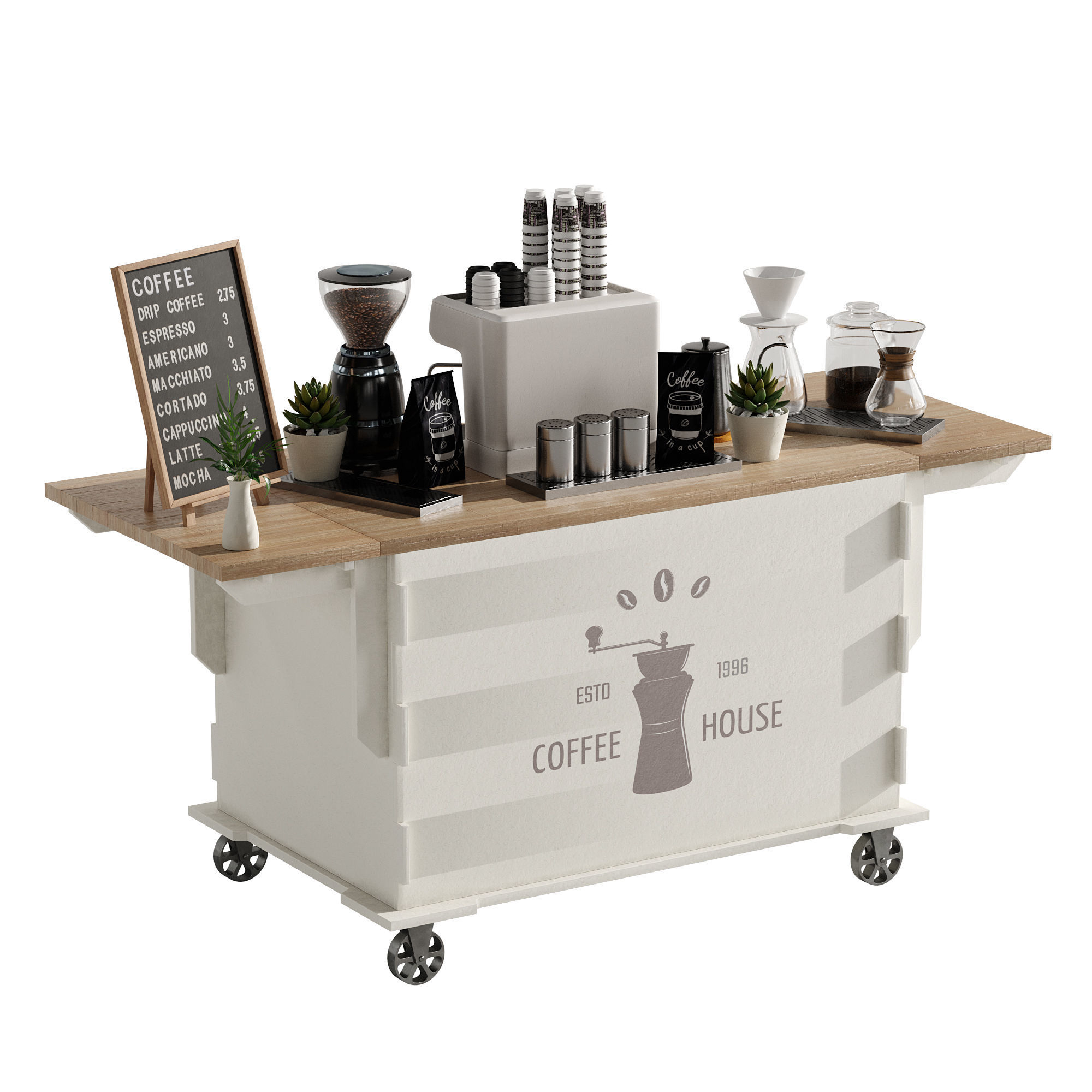 Espresso cart set 1 3D model_16