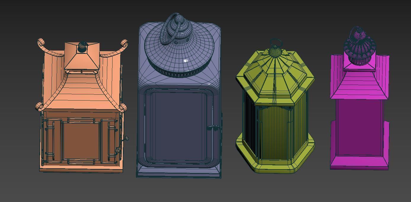 Lanterns pack Low-poly 3D model_12
