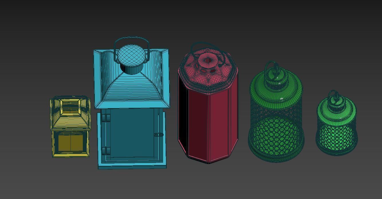 Lanterns pack Low-poly 3D model_13