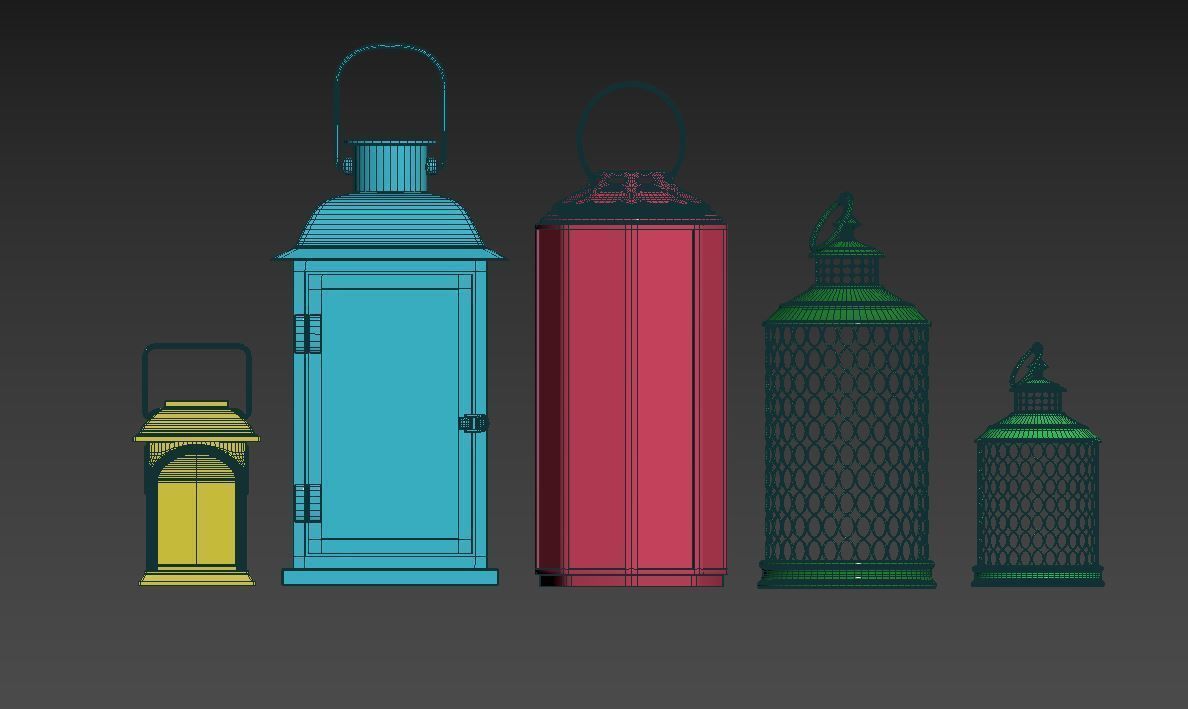 Lanterns pack Low-poly 3D model_11