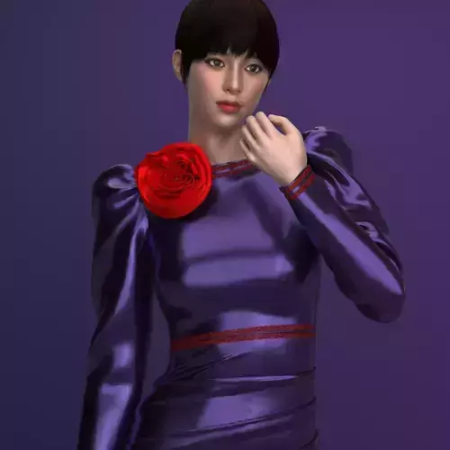 Rose Night Dress  Low-poly 3D model