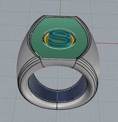 YD115 sterling silver ring with lapis lazuli 3D print model_4