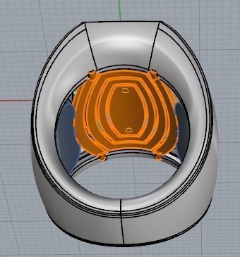 YD115 sterling silver ring with lapis lazuli 3D print model_3