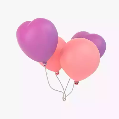 Balloon three heart shaped balloons