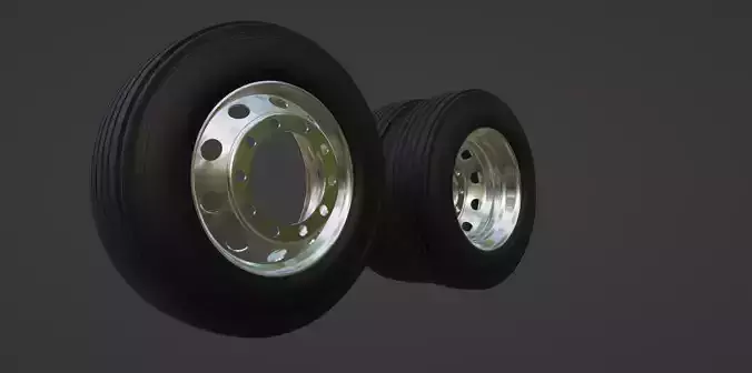 Wheel rims with truck tires 10 knots