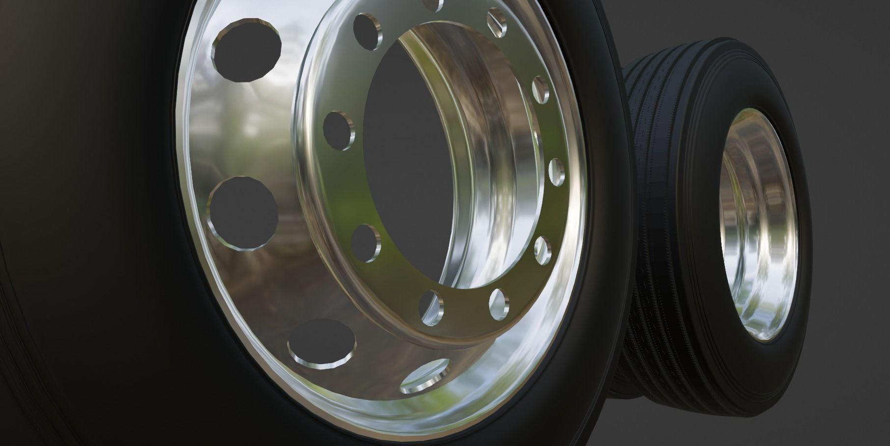 Wheel rims with truck tires 10 knots free 3D model CGTrader