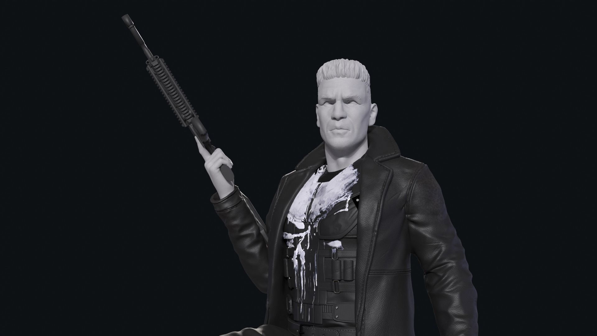 Punisher 3d Print Statue 3D print model_1