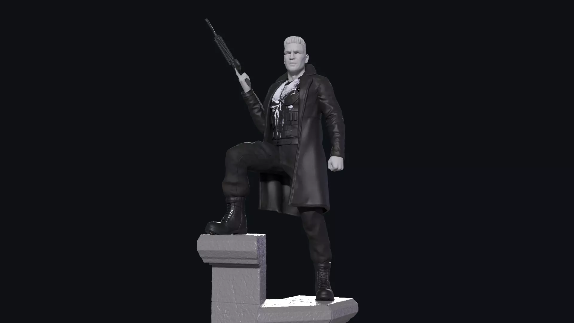Punisher 3d Print Statue 3D print model_0