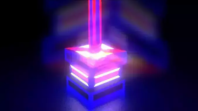 lightning hammer with realistic material high poly