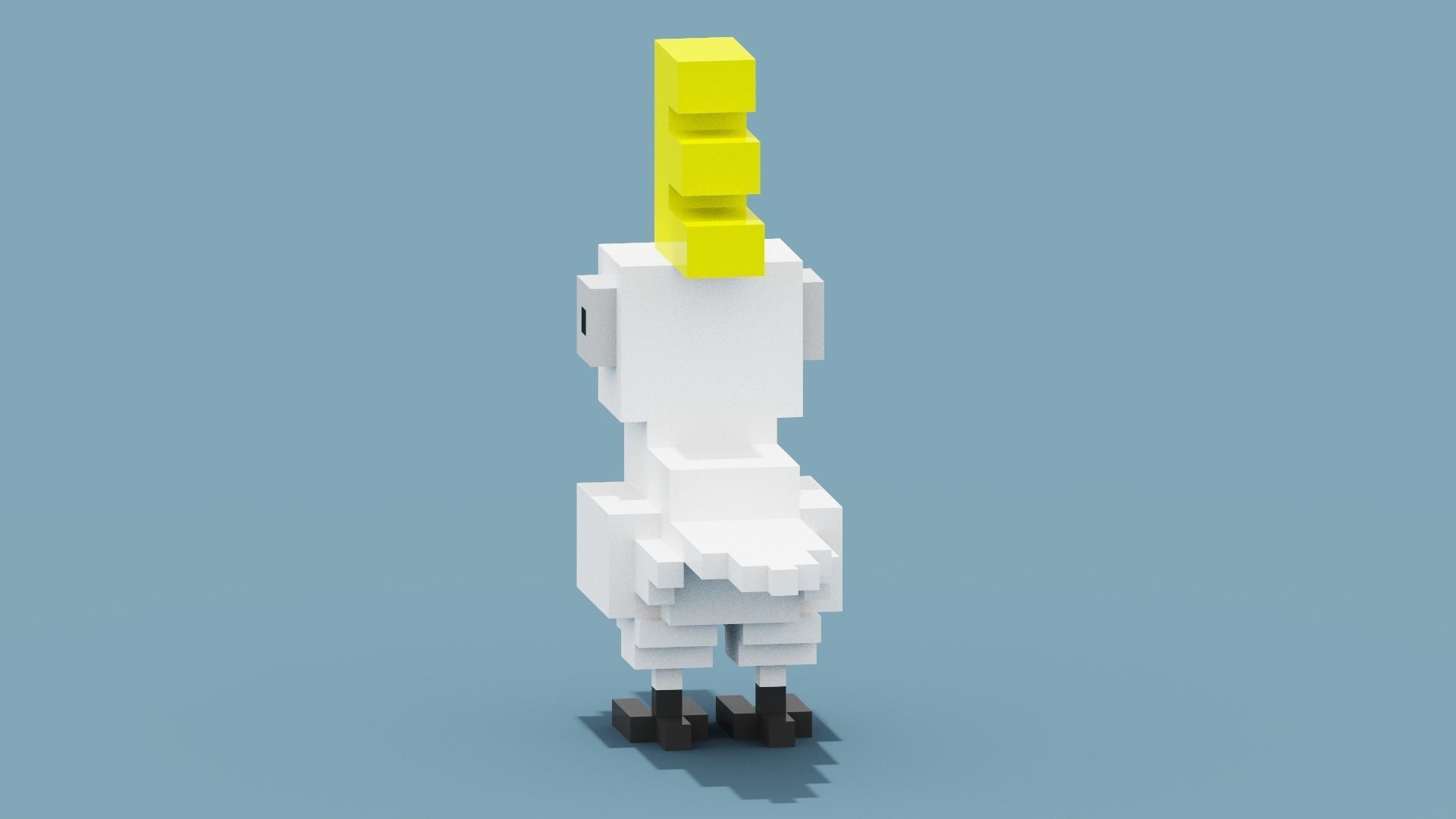 Voxel Cockatoo Low-poly 3D model_3