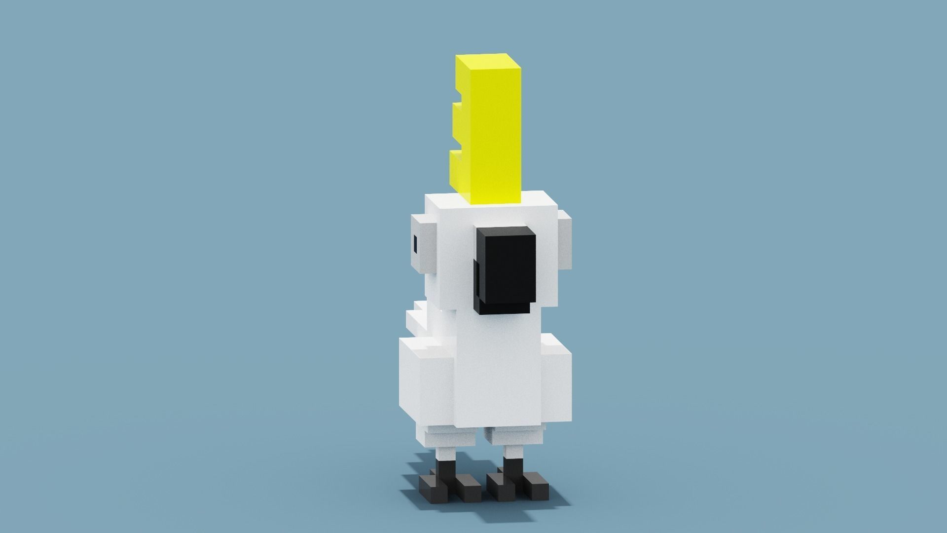 Voxel Cockatoo Low-poly 3D model_9