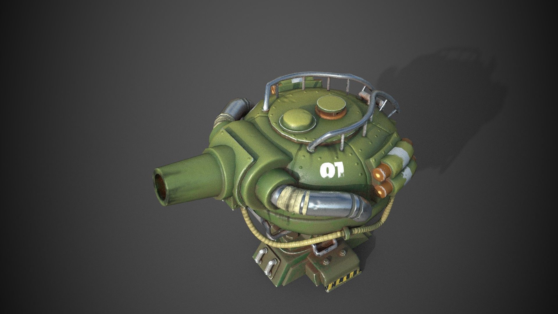Teapot Turret  Low-poly 3D model_8