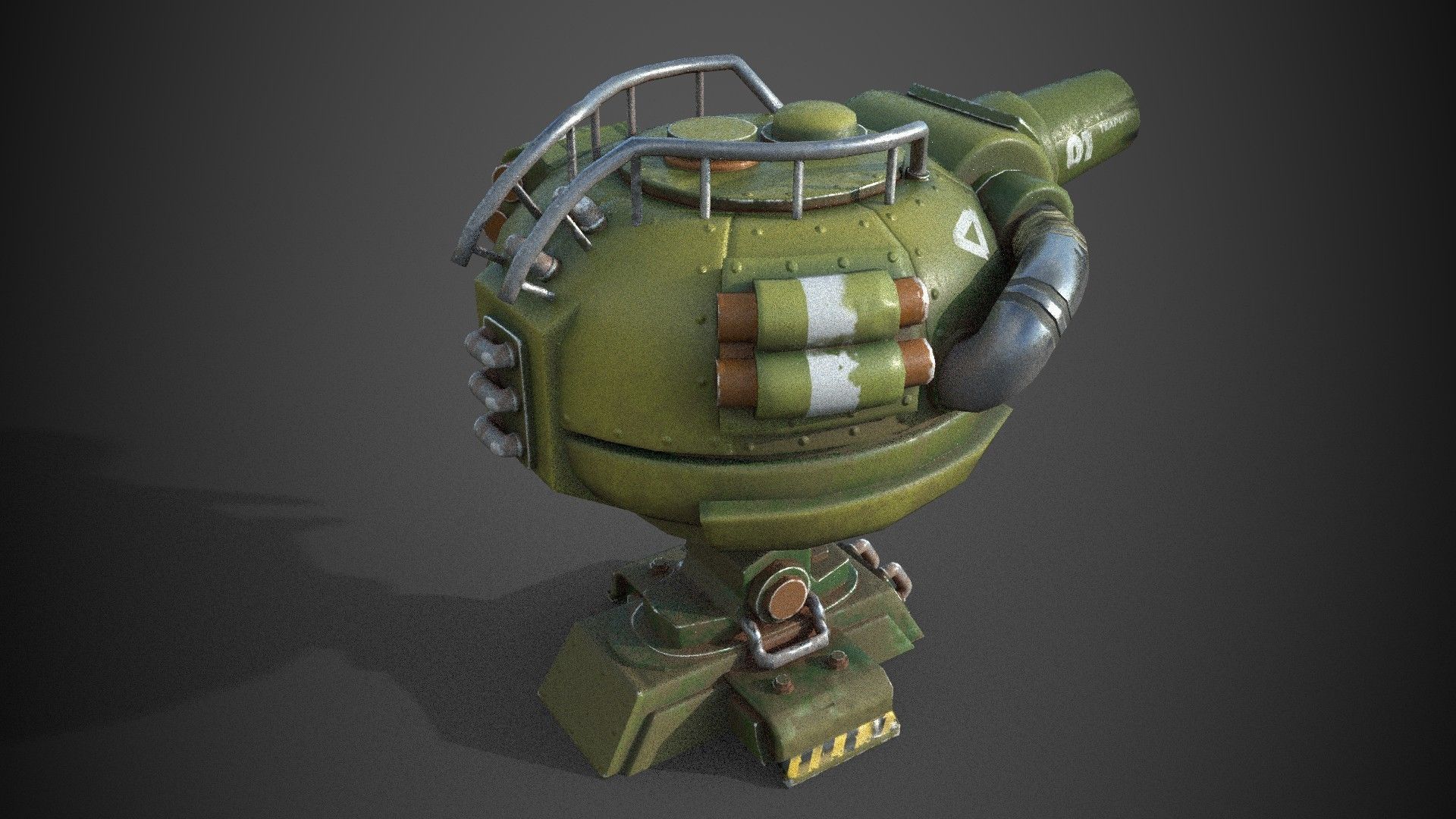 Teapot Turret  Low-poly 3D model_4