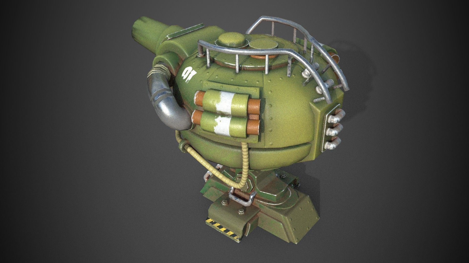 Teapot Turret  Low-poly 3D model_7