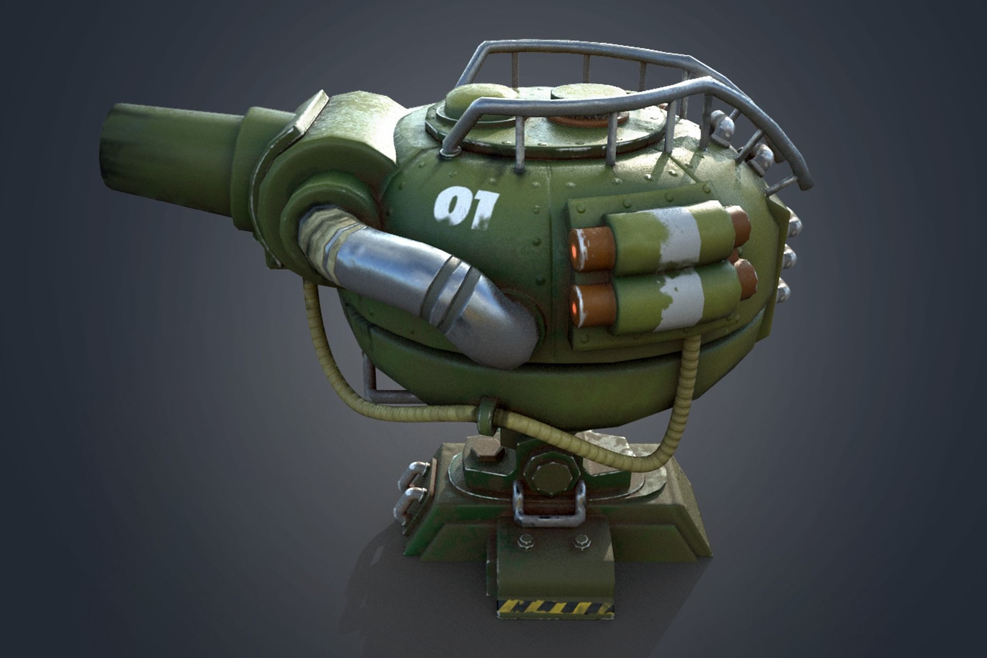 Teapot Turret  Low-poly 3D model_2