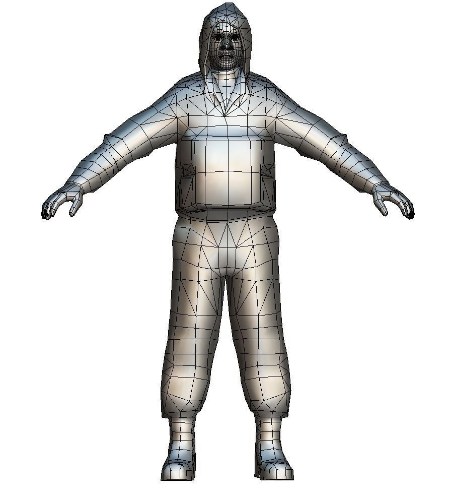 LowPoly Man Old USSR Soldier Low-poly 3D model_6