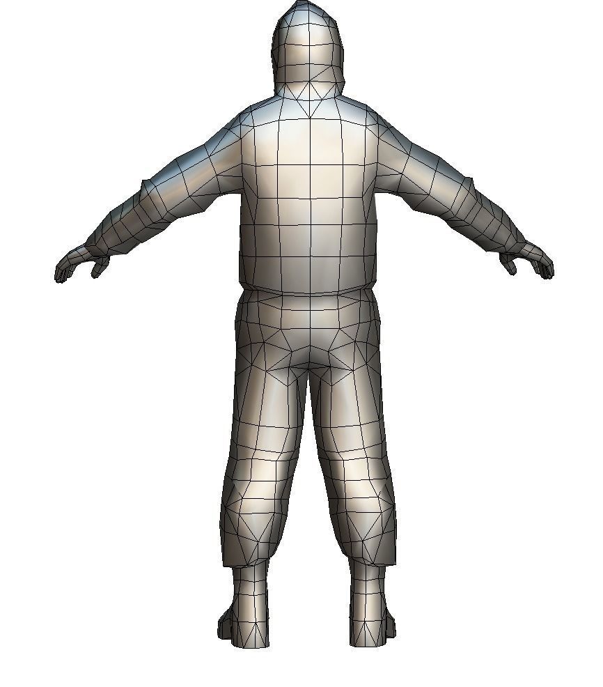 LowPoly Man Old USSR Soldier Low-poly 3D model_7