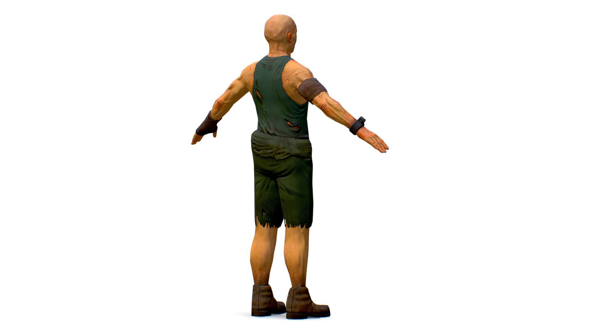 Man Slave Criminal Male Prisoner Lowpoly 3d Model Low-poly 3D model_2