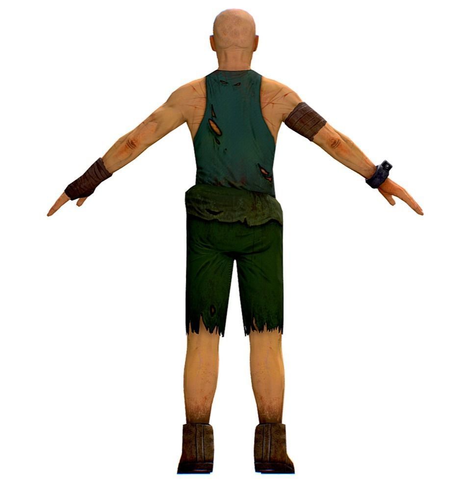 Man Slave Criminal Male Prisoner Lowpoly 3d Model Low-poly 3D model_7