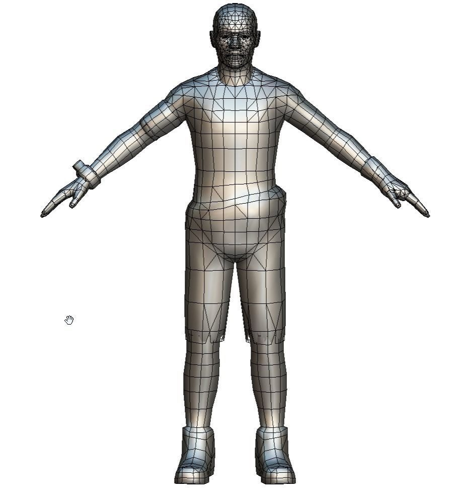 Man Slave Criminal Male Prisoner Lowpoly 3d Model Low-poly 3D model_13