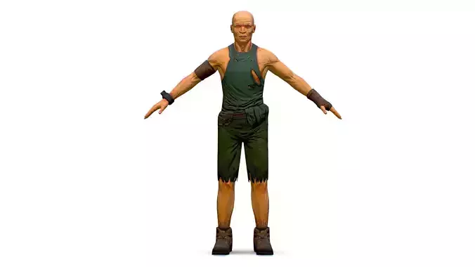 Man Slave Criminal Male Prisoner Lowpoly 3d Model Low-poly 3D model