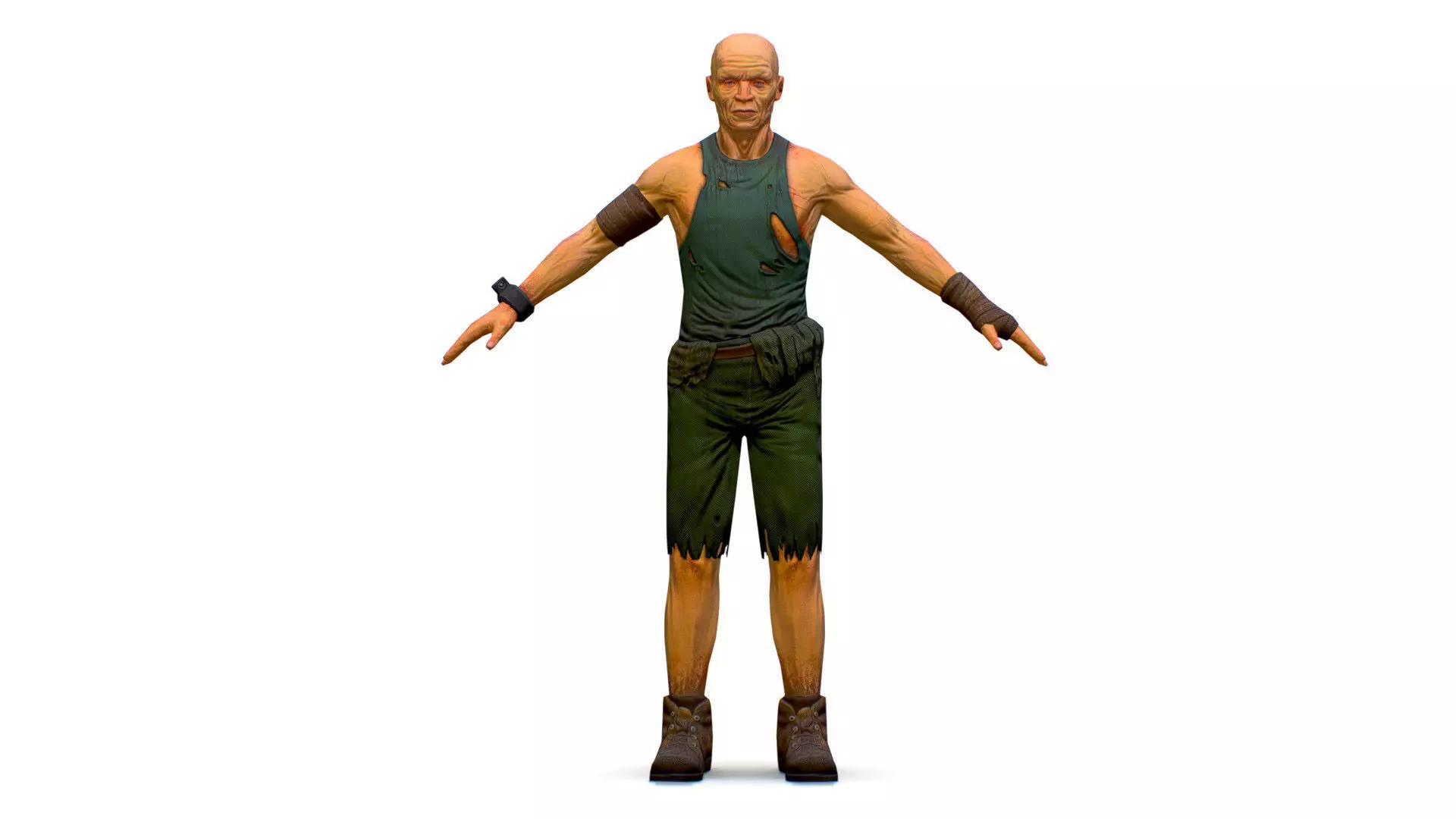 Man Slave Criminal Male Prisoner Lowpoly 3d Model Low-poly 3D model_0