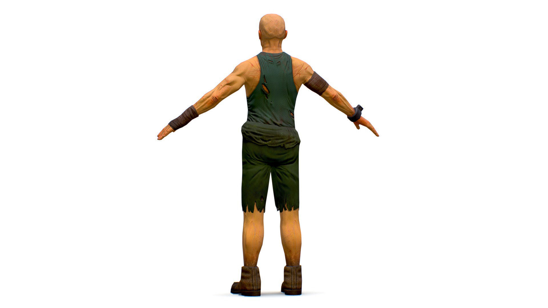 Man Slave Criminal Male Prisoner Lowpoly 3d Model Low-poly 3D model_3