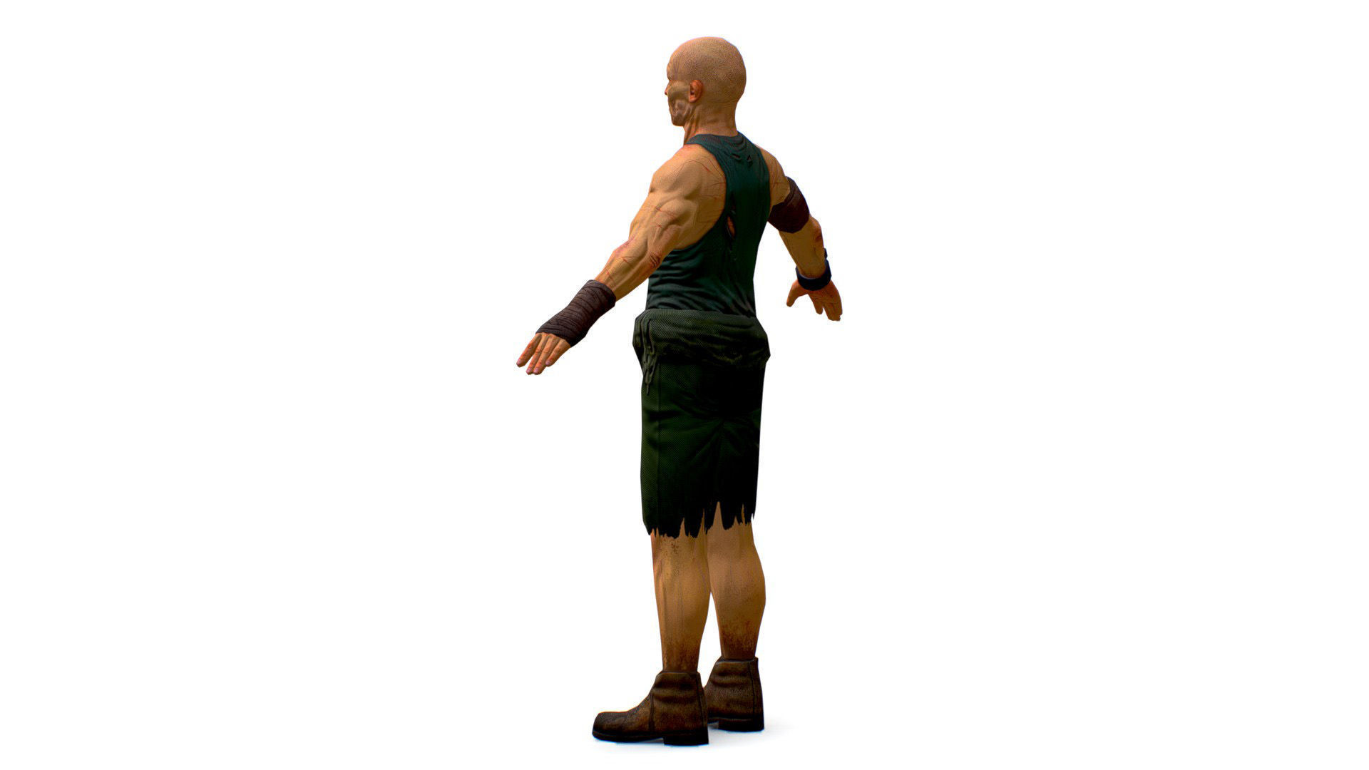 Man Slave Criminal Male Prisoner Lowpoly 3d Model Low-poly 3D model_4