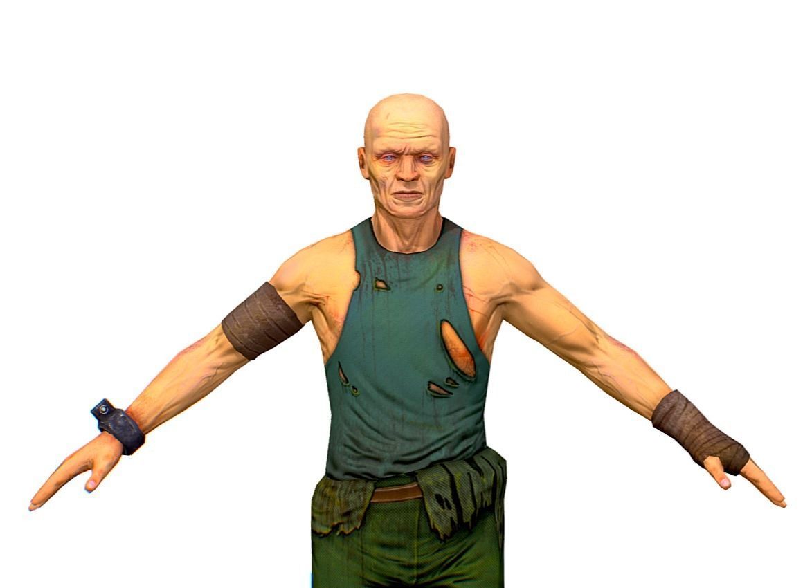 Man Slave Criminal Male Prisoner Lowpoly 3d Model Low-poly 3D model_9