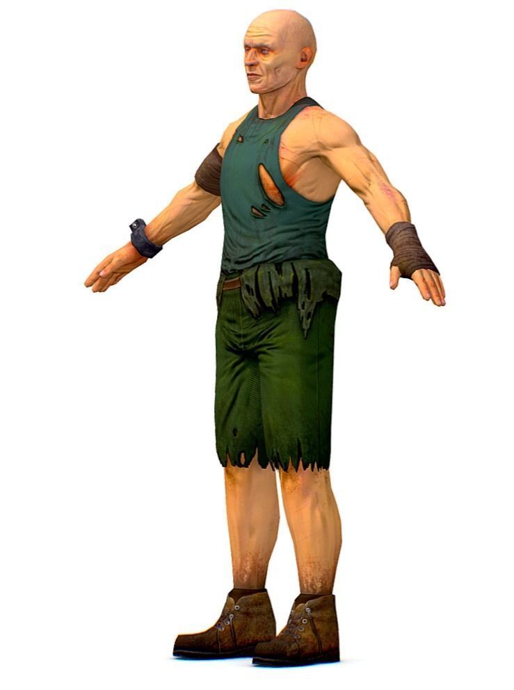 Man Slave Criminal Male Prisoner Lowpoly 3d Model Low-poly 3D model_6